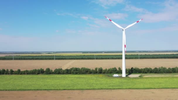 Turbine Eoliche Che Producono Elettricità Mulino Vento Tecnologia Eolica Veduta — Video Stock