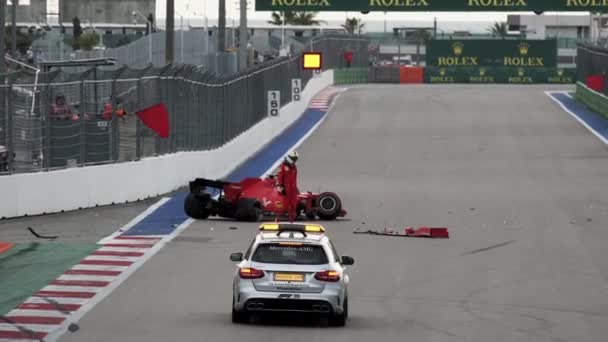 Sochi Russia Sep 2020 Accident Formula Car Track Sochi Гран — стокове відео