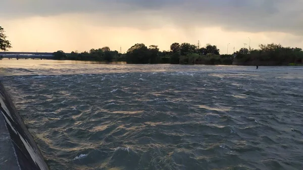 Evening River View River Sky Background Afternoon — Stock Photo, Image