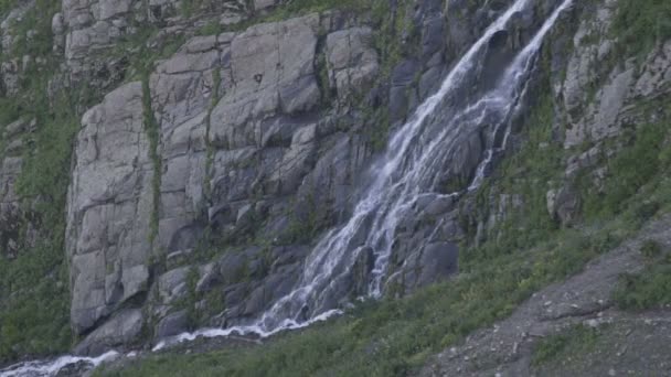 Waterfall in mountain. Nature landscape background. Ecology concept. Slow motion — Stock Footage Waterfall in mountain. Nature landscape background. Ecology concept. Slow motion Video Clip