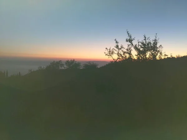 Zonsondergang Natuur Lucht Berg Rood Zee — Stockfoto