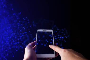 El değmek smartphone için genel veri sosyal ağa bağlanmak