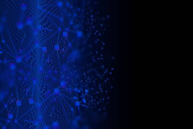 dalga Soyut Mavi Dijital Internet ağ arka plan illüstrasyon