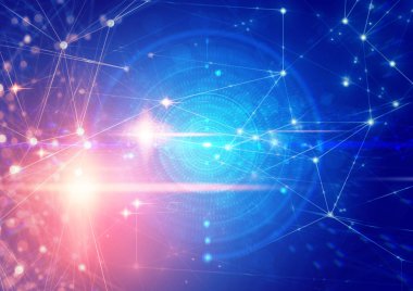 arka plan soyut Internet AI ağ geleceğin teknolojisi kavramı mavi 3d resimde