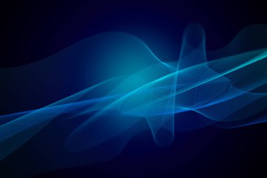 dalga hologram Mavi Soyut Mavi Dijital Internet fütüristik teknoloji ağ arka plan illüstrasyon