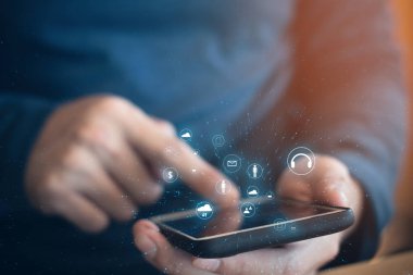 simge float işadamı ile itmek sosyal ağ smartphone teknoloji ile