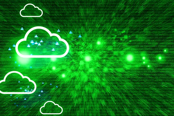 social cloud ai technology with web system 01 code computer networking illustration background, deep learning, software program process, hacker server, green color