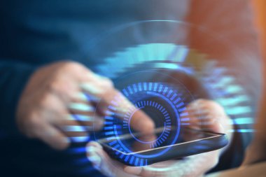simge float işadamı ile itmek sosyal ağ smartphone teknoloji ile