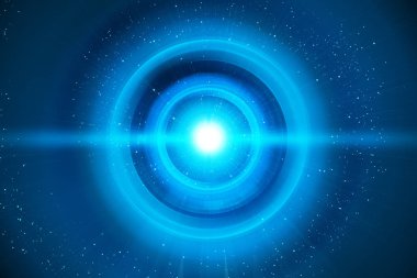 AI teknoloji neon kızdırma parçacık daire soyut dalga fütüristik ağ arka plan illüstrasyon, gakaxy, ışık akışı veri hologram sistemi