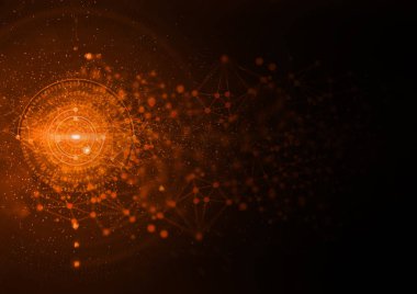 veri derin öğrenme robotik, kimyasal molekül, atom hücre bilimi, fütüristik siber ağ, arka plan illüstrasyon sistemi 3D render soyut, Ai teknoloji Bionic