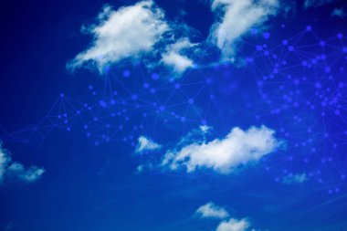 Web bulut depolama ağ kavramı ile arka plan İnternet