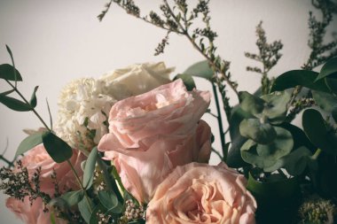 çiçeği Vintage çiçek Flora sabah masada dekorasyon pervane ile yaprak Flora gül