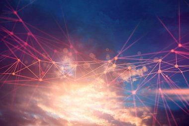 mavi gökyüzü bulut depolama online Internet ağ kavramı ile