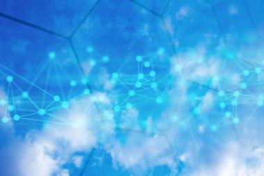 mavi gökyüzü bulut depolama online Internet ağ kavramı ile