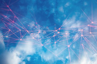 mavi gökyüzü bulut depolama online Internet ağ kavramı ile
