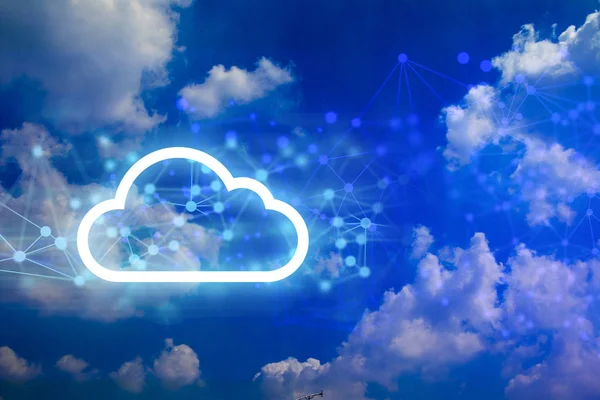 Conexión Datos Con Red Cielo Nube Almacenamiento Tecnología Internet Negocio — Foto de Stock