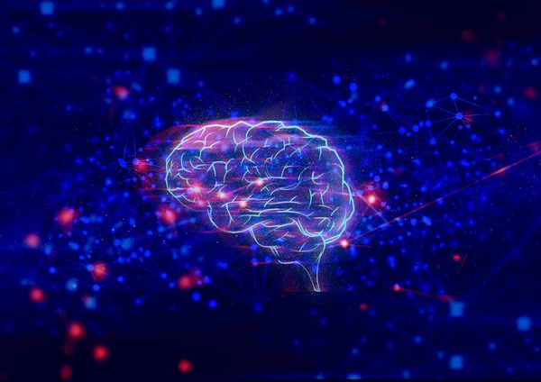 Dane Mózgu Głębokie Uczenie Robotów Cząsteczki Chemiczne Atom Cell Science — Zdjęcie stockowe