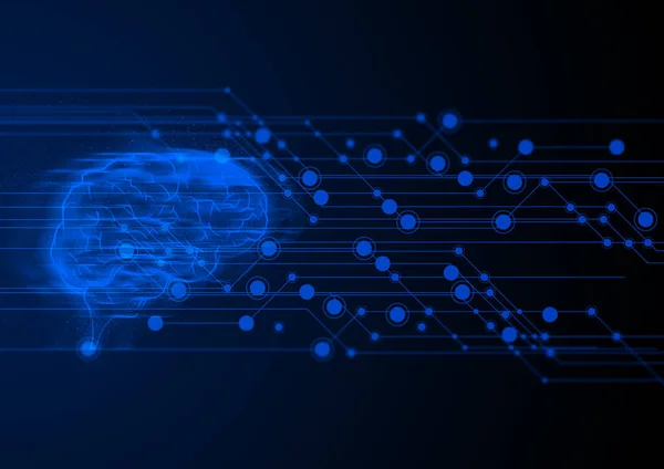 脳システムAiは物のデジタル技術インターネット ネットワーク背景3Dイラストレンダリング データディープラーニング ロボット科学 ニューロンプレキシャ未来概念 — ストック写真