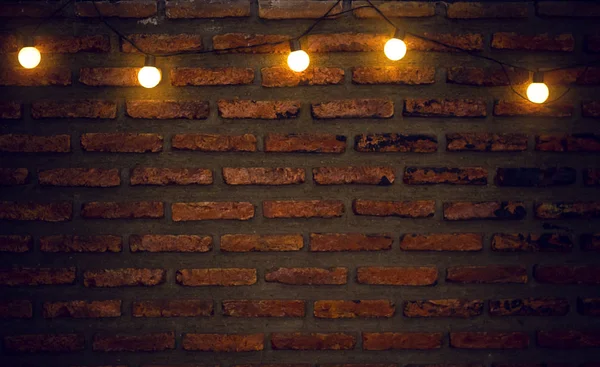 Pared Ladrillo Con Decoración Luz Vintage Suave Textura Fondo Amarillo — Foto de Stock