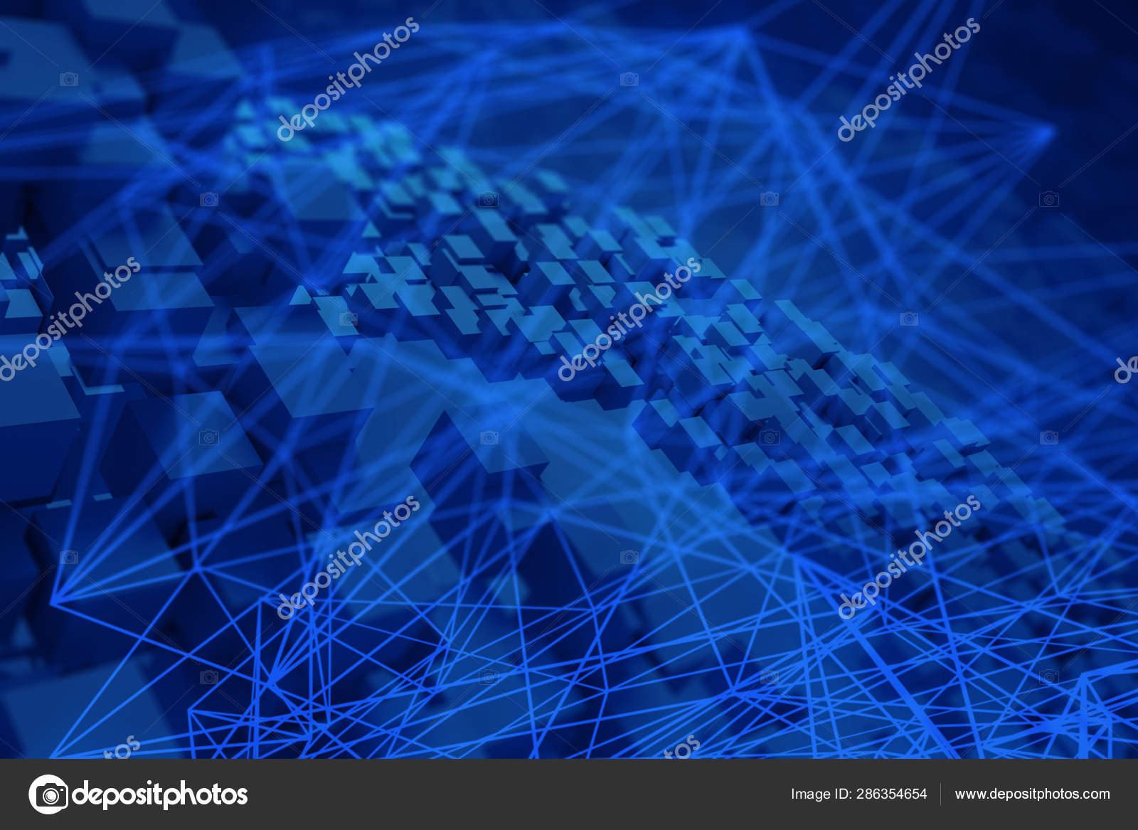 Many Cube Digital Abstract Glow Line Illustration Network Concept Stock Photo C Issaro Now2