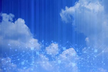 gökyüzü ağ arka plan ile dijital bulut depolama kavramı