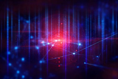 futuristik bulut depolama derin öğrenme veri AI teknolojisi, robotik, kimyasal molekül, atom hücre bilimi, hacker online siber ağ, arka plan illüstrasyon sistemi 3D render