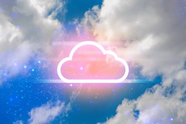 bulut depolama sosyal ağ, gökyüzü backround, fütüristik teknoloji, veri derin öğrenme, ikili ai robotik sistem, hacker güvenlik gizlilik, sunucu online dijital