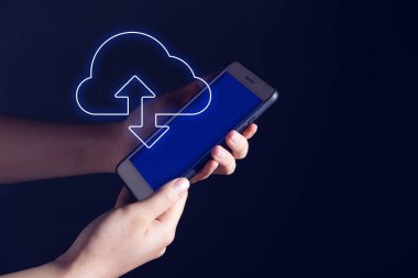 bulut depolama, ai derin öğrenme, mobil uygulama, telekomünikasyon, iş ve finans, akıllı telefon, sosyal ağ insanlar el dokunmatik