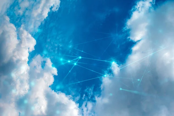 Almacenamiento Nube Con Tecnología Digital Internet Red — Foto de Stock