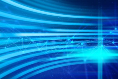 Dijital beyin soyut veri derin öğrenme hologram robotik, Ai teknolojisi Neon kızdırma, kimyasal atom molekül, fütüristik siber ağ, arka plan illüstrasyon 3D