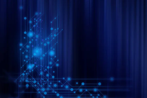 技術人工知能とネットワークコンセプトにおけるデータUiブルーカラーデジタル抽象的背景輝き — ストック写真