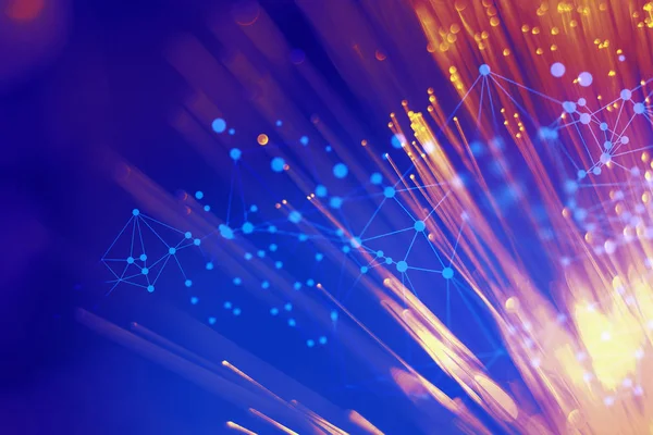 futuristic blue abstract futuristic fiber optic network background illustration