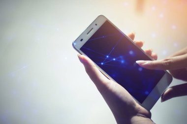 iş için sosyal ağa bağlanmak için akıllı telefon