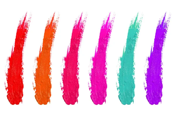 Glans Poeder Crème Brush Stroke Paint Draw Lipstick Make Mode — Stockfoto