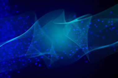 dalga Soyut Mavi Dijital Internet ağ arka plan illüstrasyon