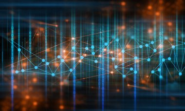 ai internet şey, ağ arka plan 3d illüstrasyon render, veri derin öğrenme, robotik bilim, nöron pleksus fütüristik, süper bilgisayar, beyin teknolojisi dijital bilim