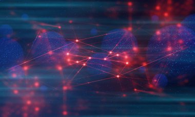 pleksus siber hacker, şey internet dijital teknoloji, ağ sunucusu arka plan 3D illüstrasyon render, veri derin öğrenme, robotik Ai bilim net Web, nöron beyin, fütüristik bağlanma