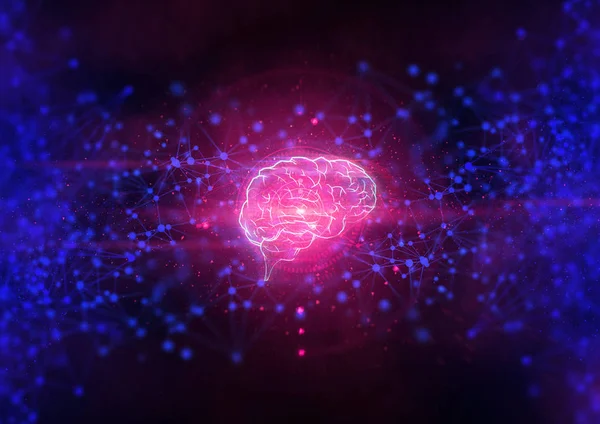 pleksus Ai beyin CPU bağlantı dijital teknoloji İnternet şey, ağ arka plan 3D illüstrasyon render, veri derin öğrenme, robotik sistem bilimi, net Web futuristik