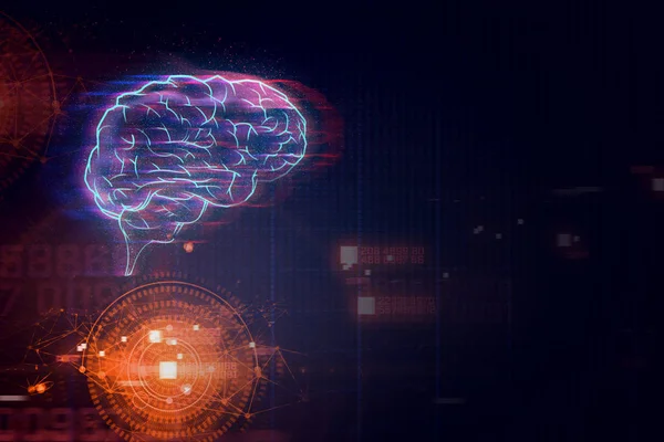 ロボットミコチップCpuシステムAi技術 神経叢細胞脳と科学 抽象的な未来的なサイバーソーシャルネットワークサーバーオンライン 背景イラスト3Dレンダリング — ストック写真