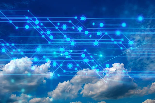 Almacenamiento Nube Con Tecnología Digital Internet Red — Foto de Stock