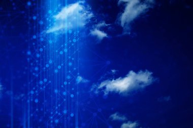 Web bulut depolama ağ kavramı ile arka plan İnternet