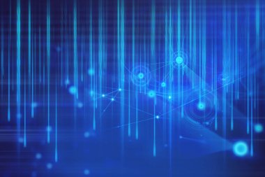 ai internet şey, ağ arka plan 3d illüstrasyon render, veri derin öğrenme, robotik bilim, nöron pleksus fütüristik, süper bilgisayar, beyin teknolojisi dijital bilim