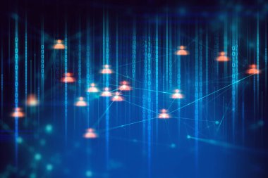 ai internet şey, ağ arka plan 3d illüstrasyon render, veri derin öğrenme, robotik bilim, nöron pleksus fütüristik, süper bilgisayar, beyin teknolojisi dijital bilim