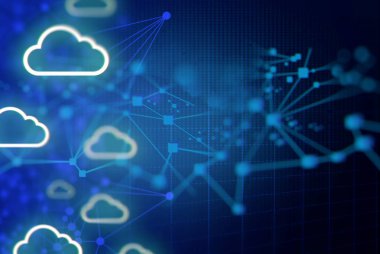 Internet güvenlik dijital bulut depolama ağ arka plana bağlanmak