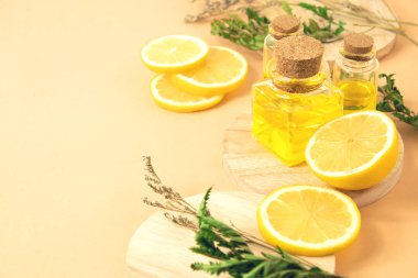 arka planda kozmetik güzellik ve spa için limonata özü