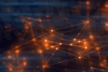 ışık soyut fütüristik ağ küp 3d illüstrasyon arka plan