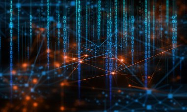 ağ 01 kod teknolojisi, arka plan 3d render illüstrasyon, derin öğrenme, atom hücresi bilimi, güvenlik sever online siber hacker dijital, sosyal bağlanmak, nesnelerin internet