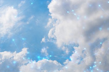 sosyal ağ, gökyüzü backround, fütüristik teknoloji, veri derin öğrenme, ikili ai robotik sistem, hacker güvenlik gizlilik, sunucu online, bulut depolama dijital