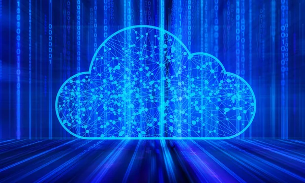 Digital Cloud Storage Icon Server Social Network Online Backround Illustrazione — Foto Stock