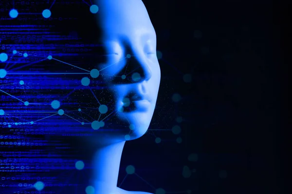 Netzwerk Deep Learning Digital Science Neuron Plexus Futuristisch Supercomputer Technologie — Stockfoto